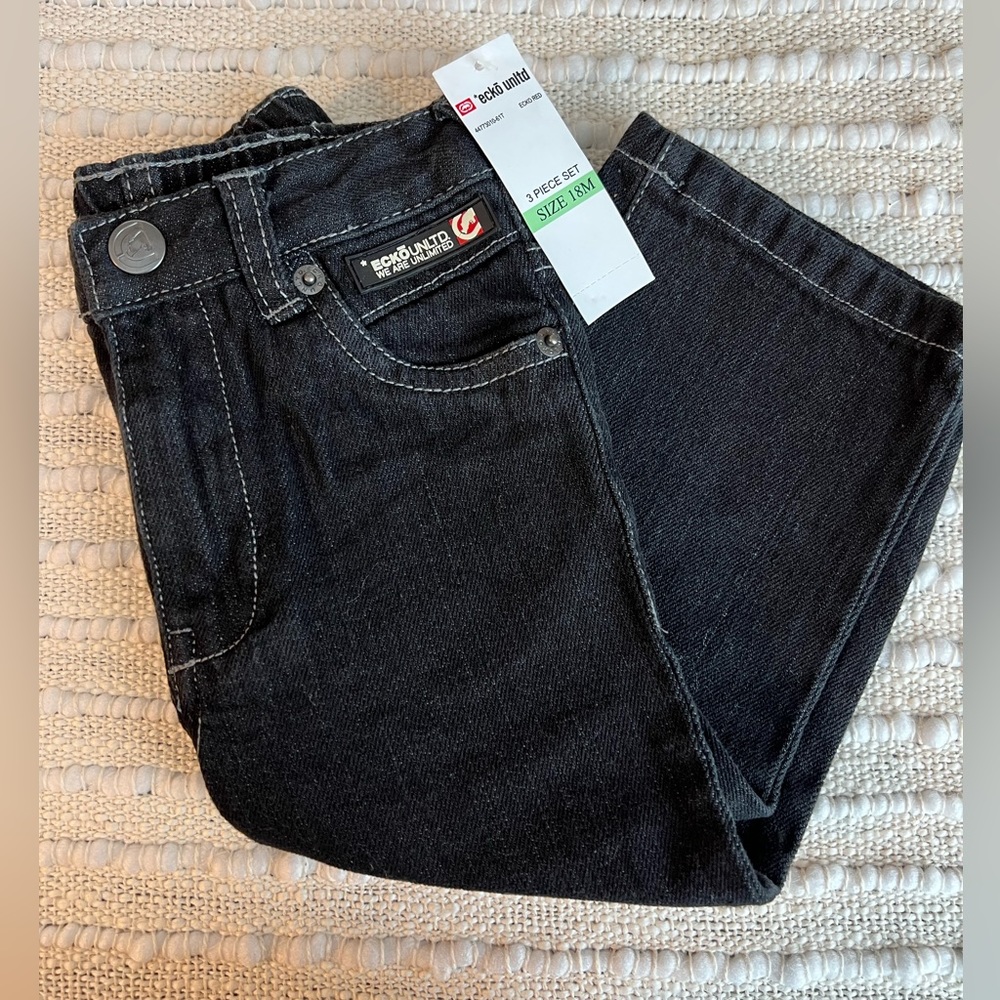 NWT Ecko Unlimited Black Jeans Size 18 Months